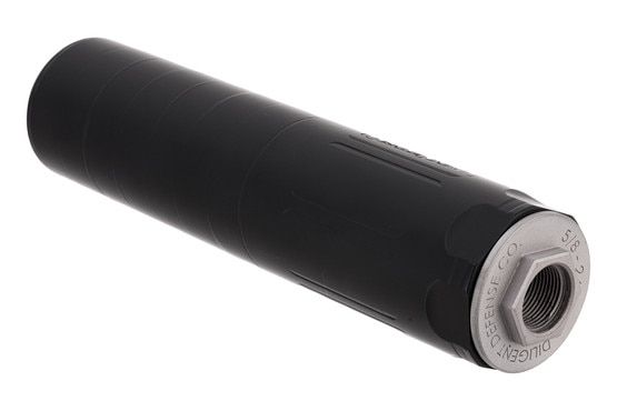 Stainless steel suppressor with a durable Graphite Black Cerakote finish.